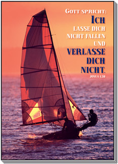 Poster - Gott spricht: Ich lasse dich nicht fallen - Segelboot Meer