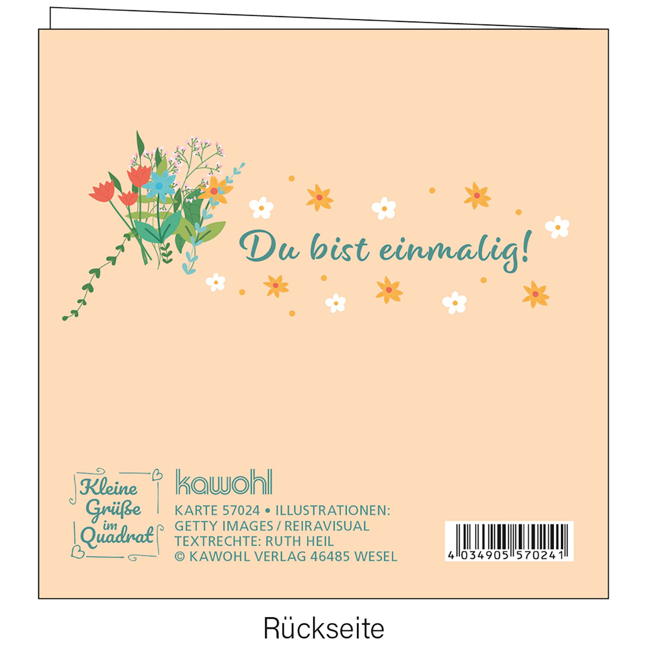 Mini-Faltkarte - Du bist etwas Besonderes - Fahrrad Blumen