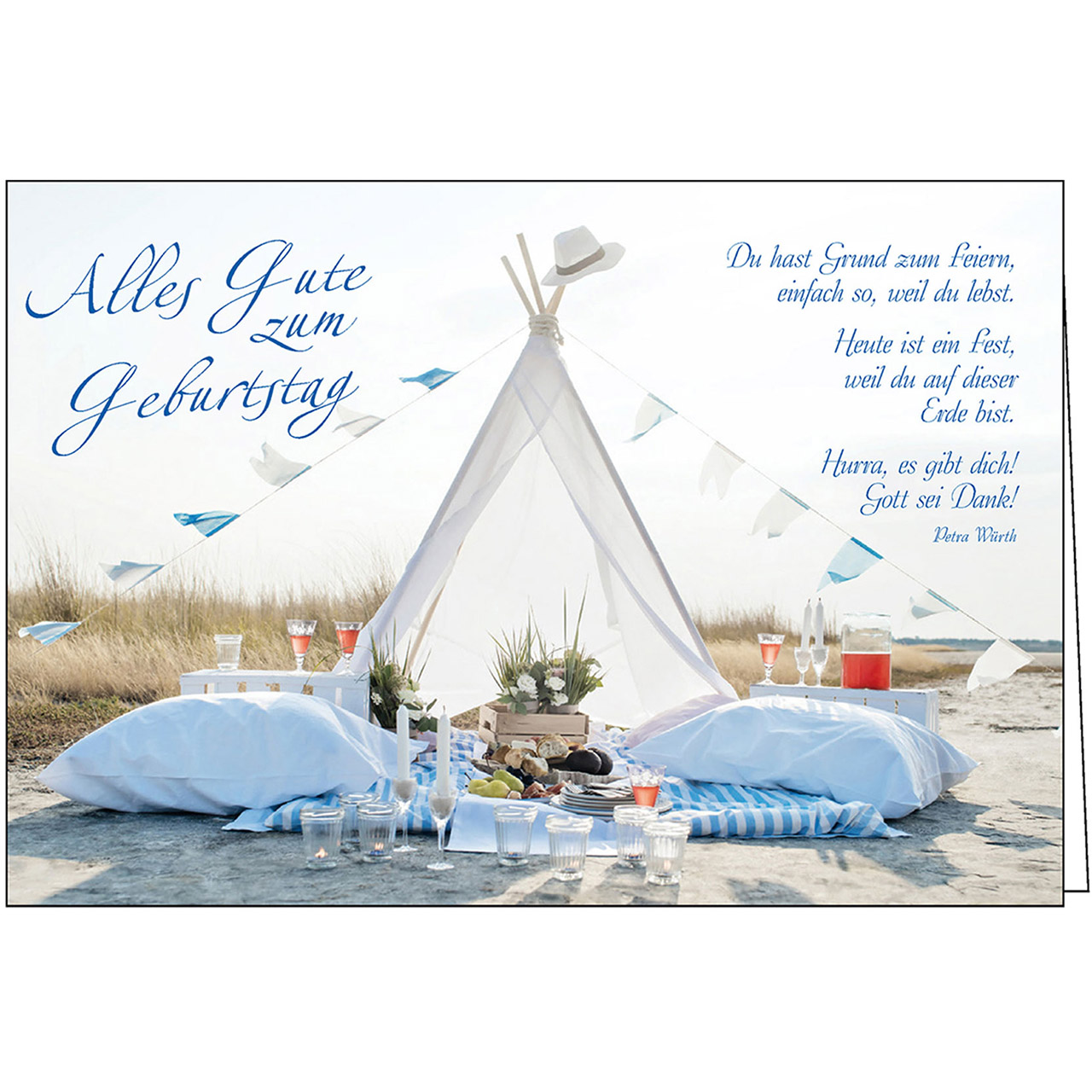 Faltkarte - Alles Gute zum Geburtstag - Zelt Picknick