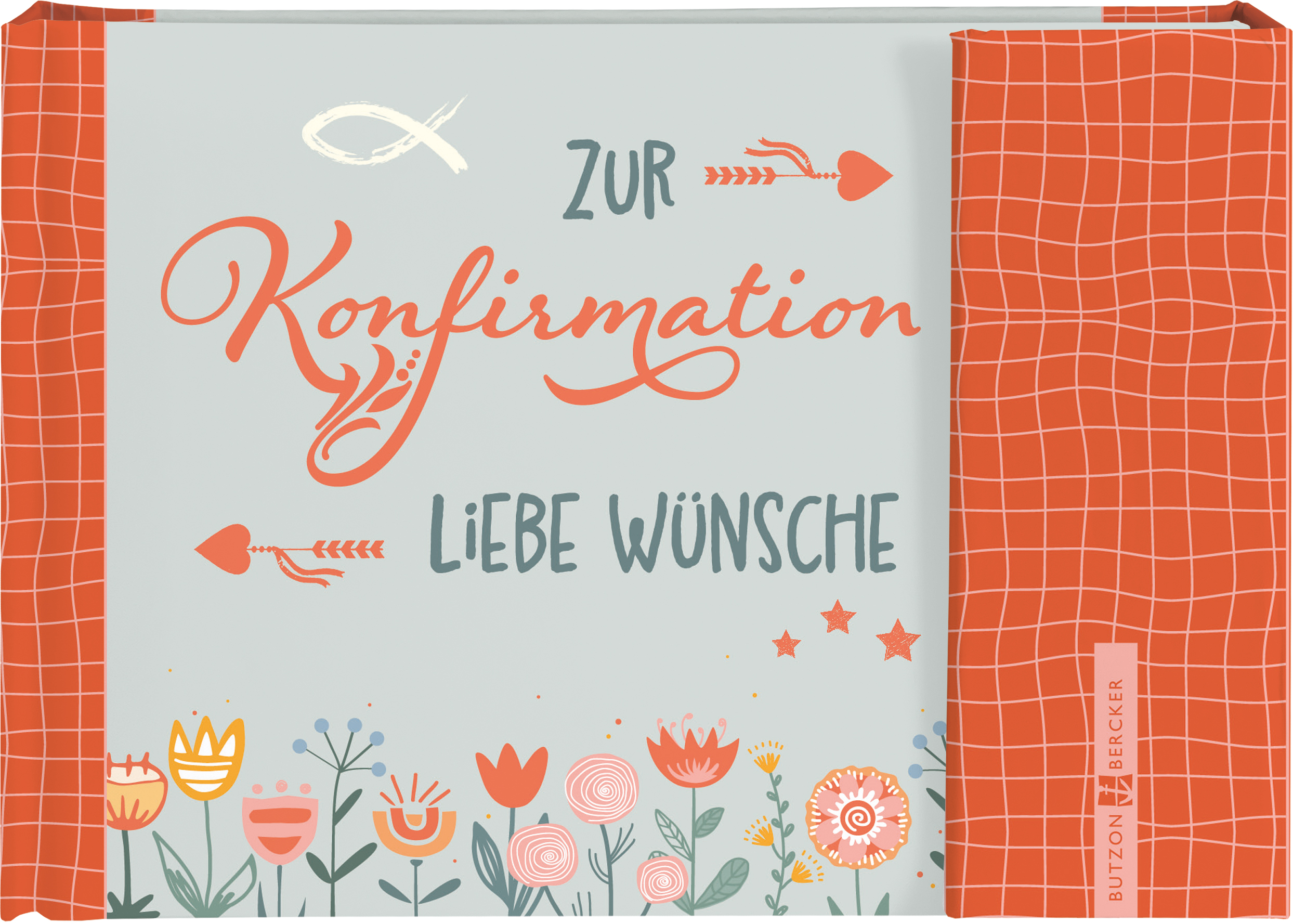 Buch - Zur Konfirmation liebe Wünsche - Fisch Herzpfeil Blumen Blüten Blätter