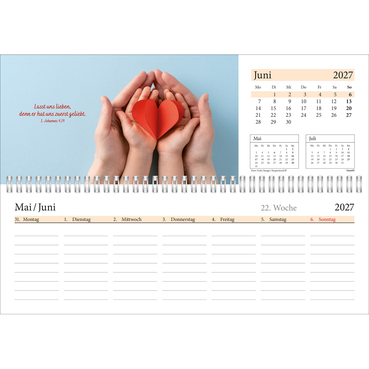 Tischkalender - In deine Hand leg ich den Tag 2027