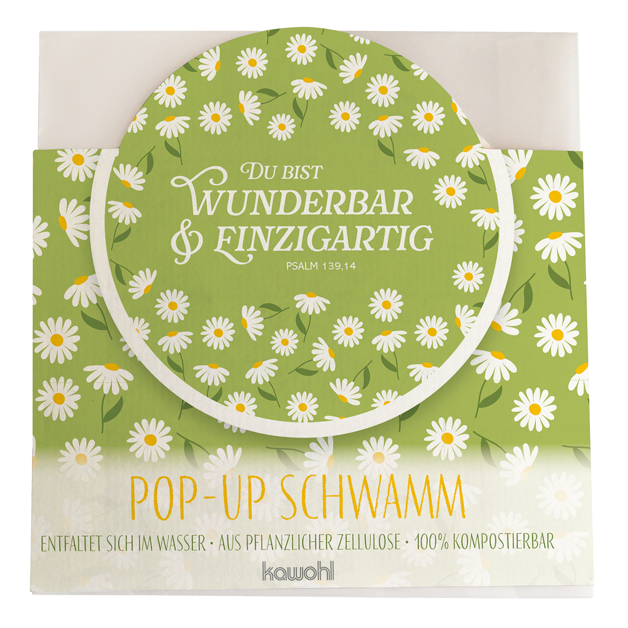 Spülschwamm - Du bist wunderbar & einzigartig - Gänseblümchen Grafik