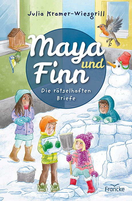 Maya und Finn Buch - Maya und Finn - Kinder Jungen Mädchen Vogel Schneemann Schnee Iglo Schaufel Vogelhaus