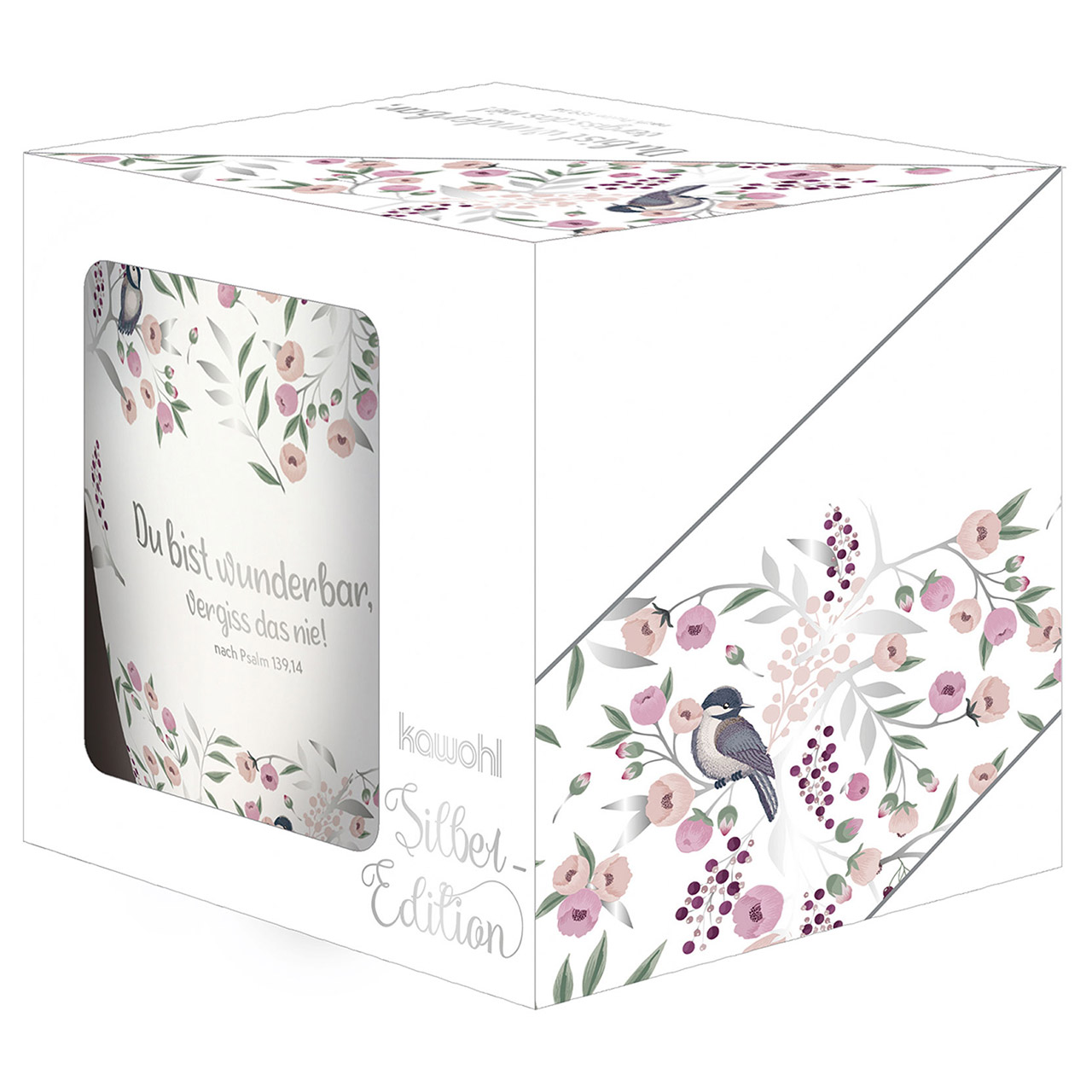 Tasse - Du bist wunderbar, vergiss das nie! - Kolibri Blumen
