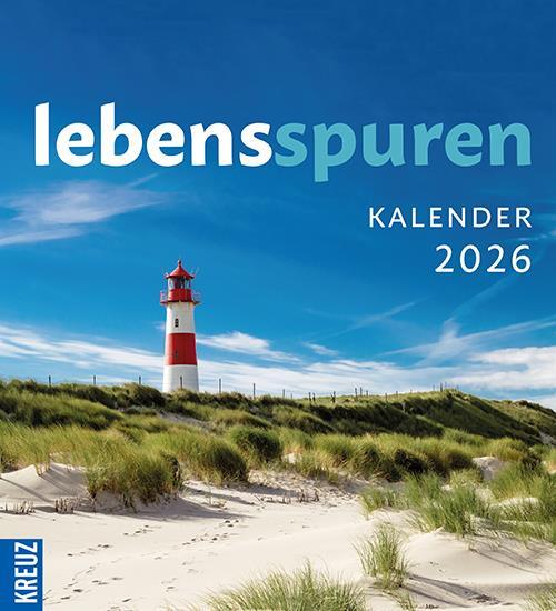 Postkartenkalender - Lebensspuren Kalender 2026 - Strand Düne Leuchtturm