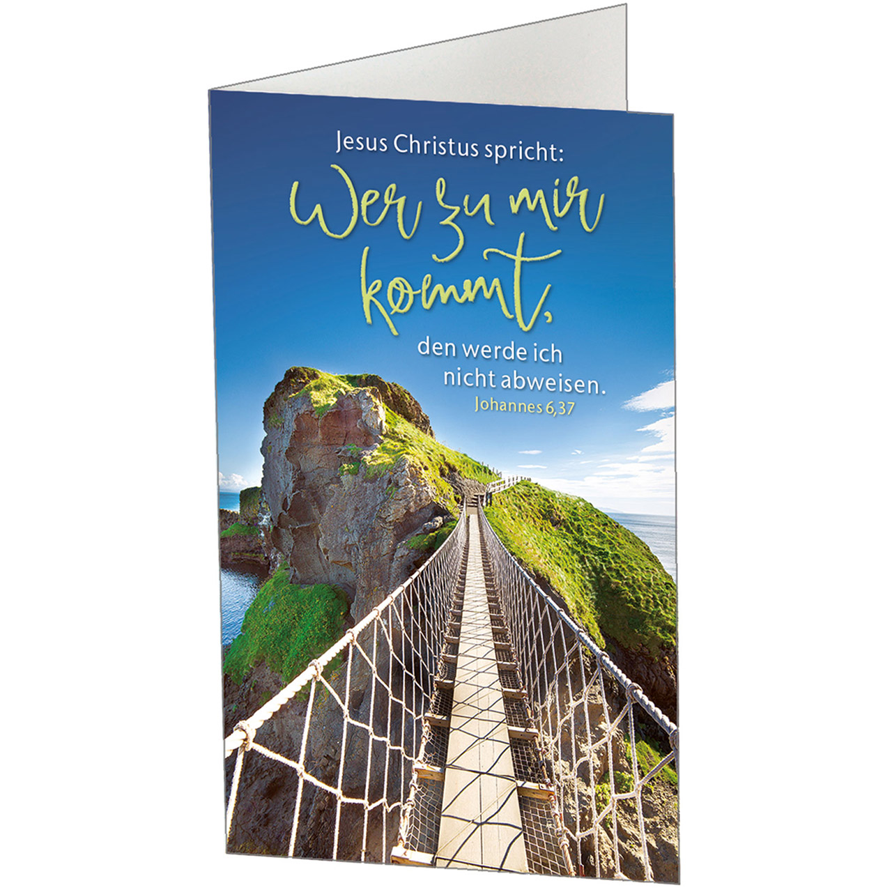Tasse - Wer zu mir kommt, den werde ich nicht abweisen. - Hängebrücke zu Insel Carrick-a-Rede in Irland