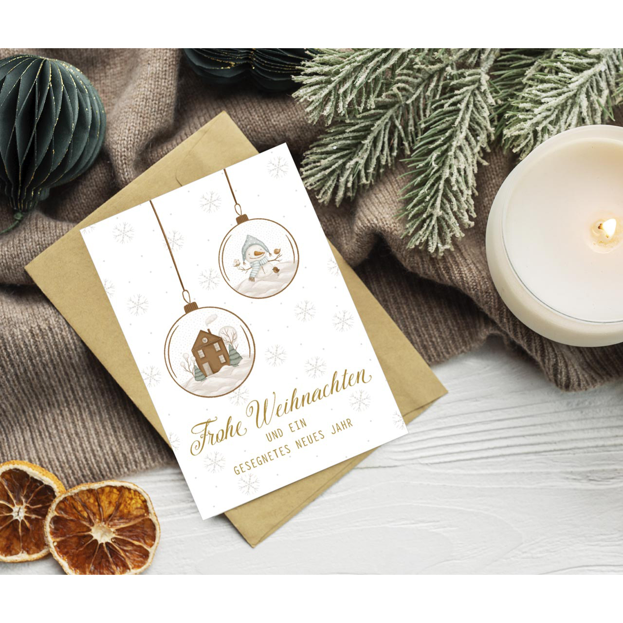 Faltkarte - Faltkarte 'Frohe Weihnachten und ein gesegnetes neues Jahr'  1x   Motiv: Christb