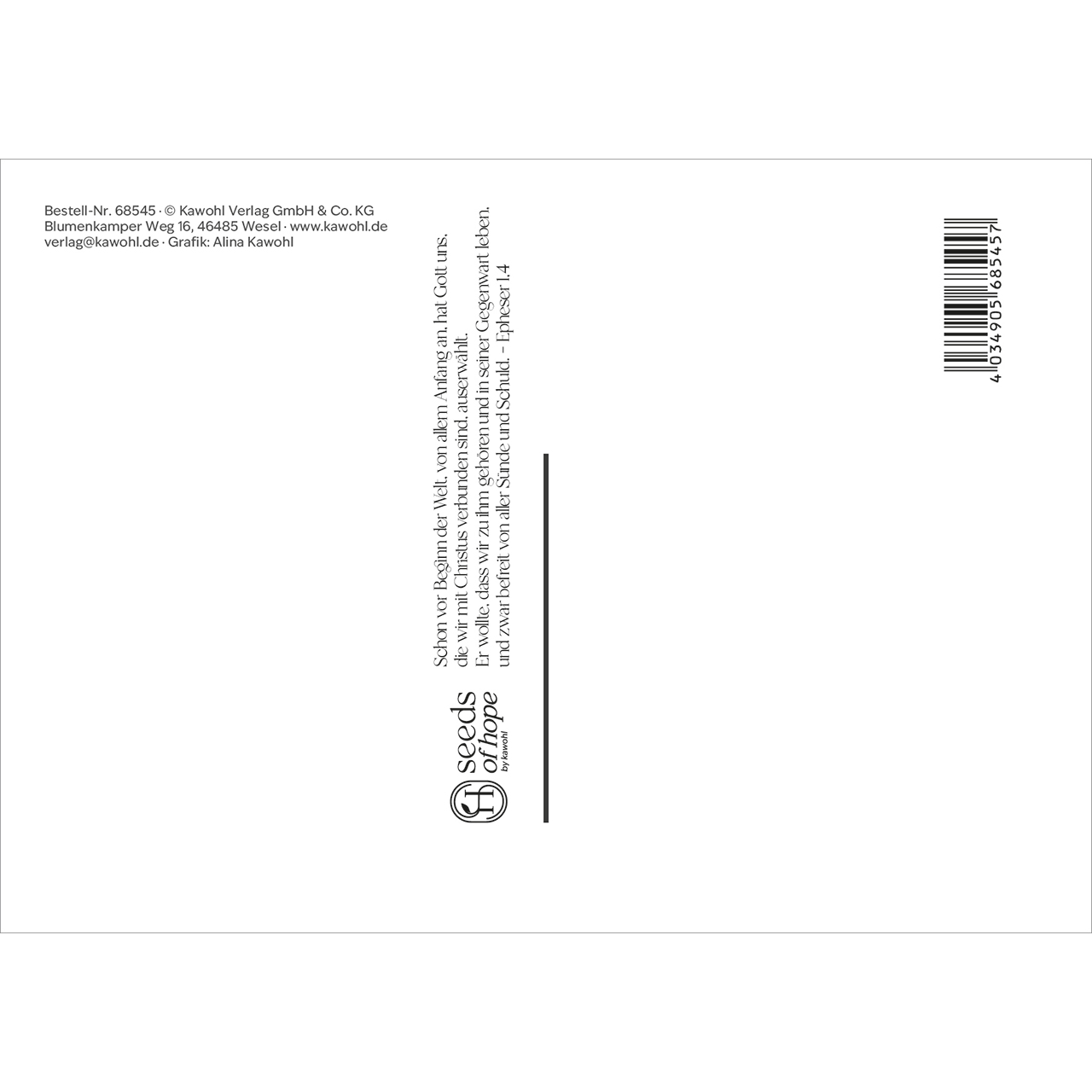 Postkarten - Chosen - Line Art Kreuz
