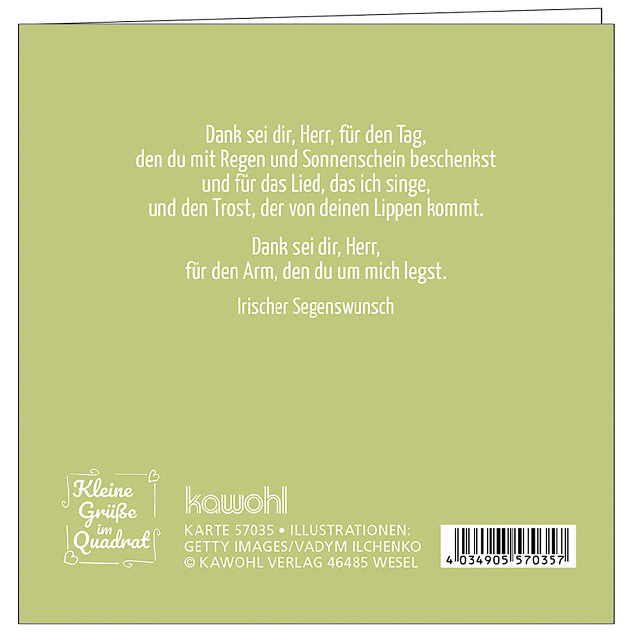 Mini-Faltkarte - Ich wünsche dir frische Kraft für diesen Tag - Berge Sonne