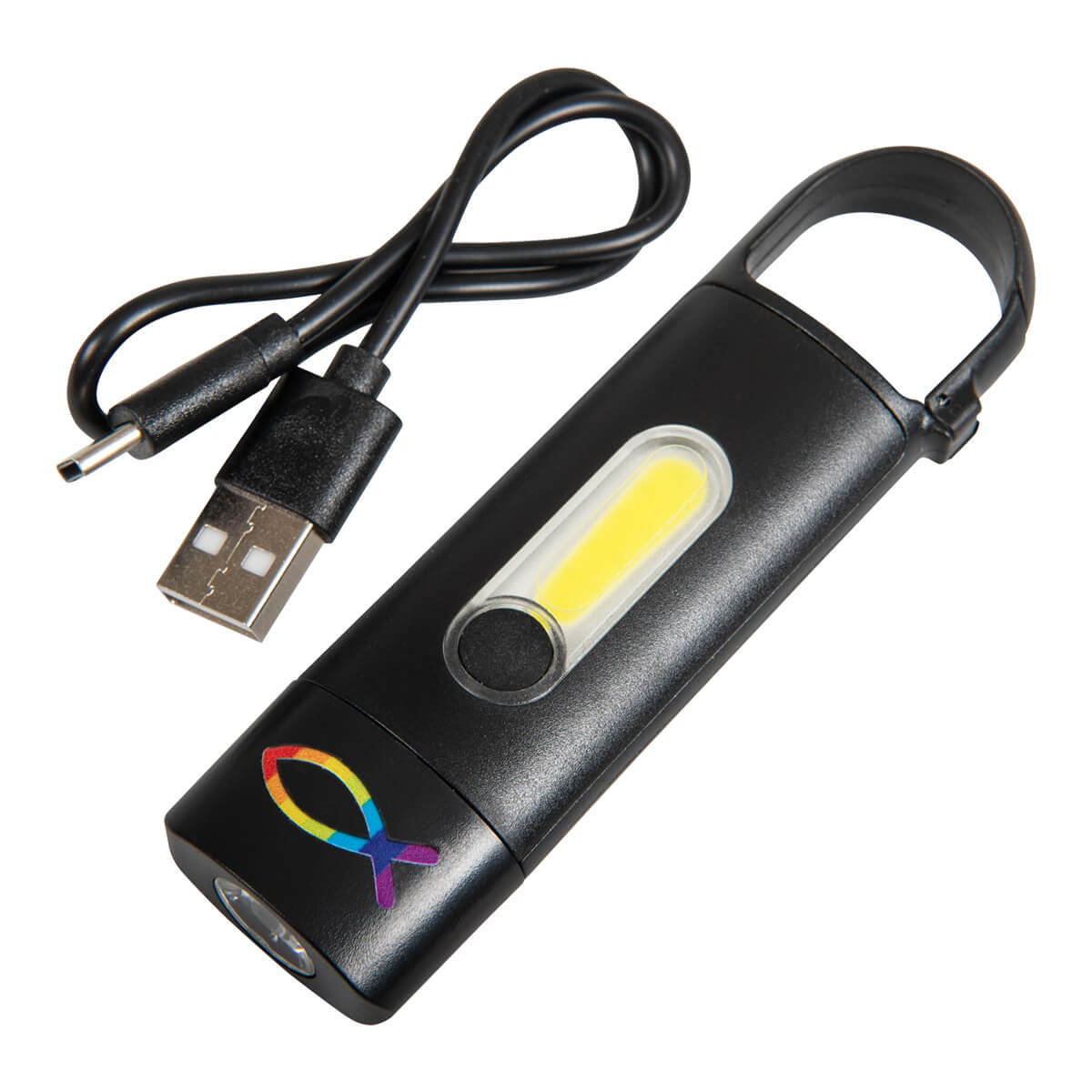 Taschenlampe - COB-Taschenlampe mit Karabiner