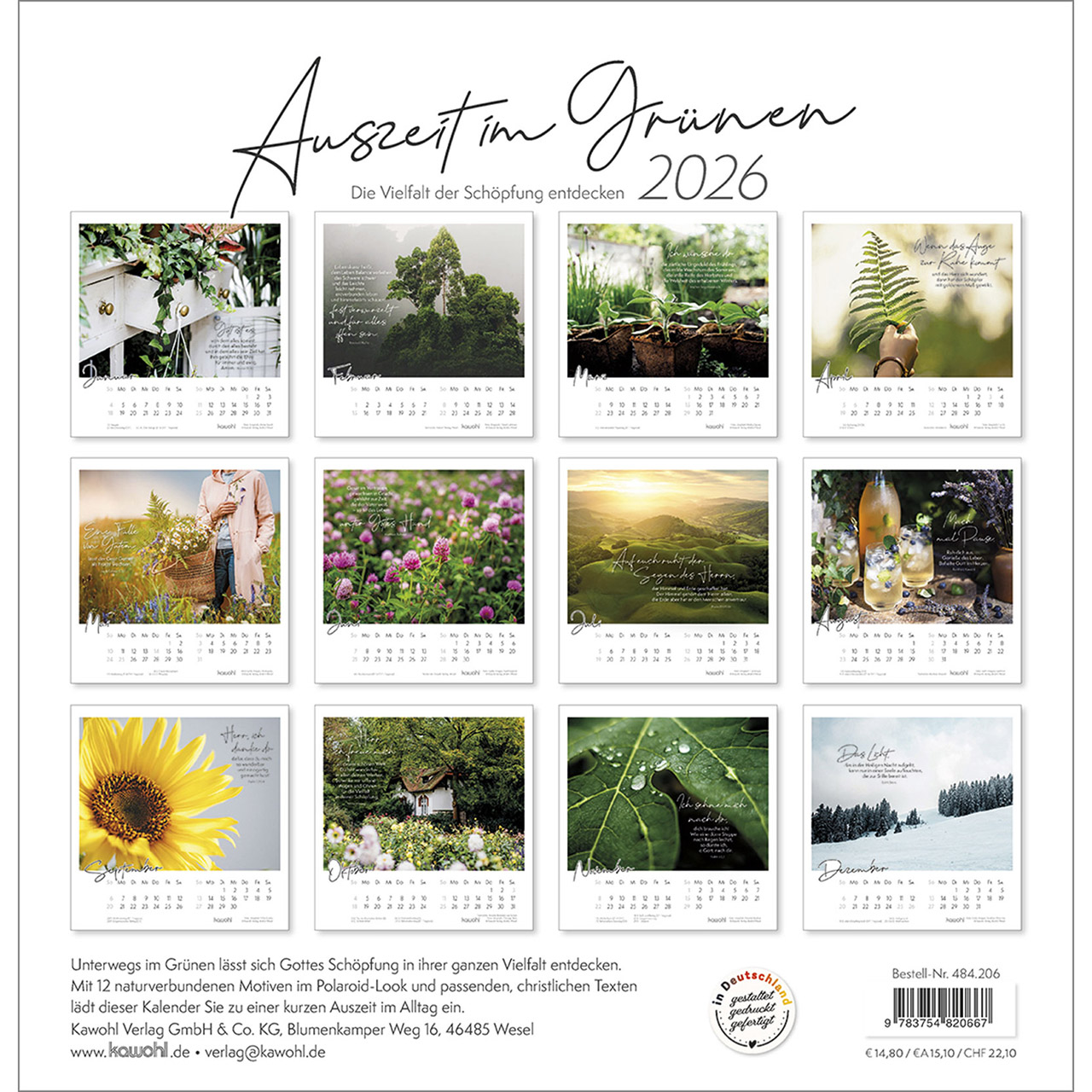 Wandkalender - Auszeit im Grünen 2026
