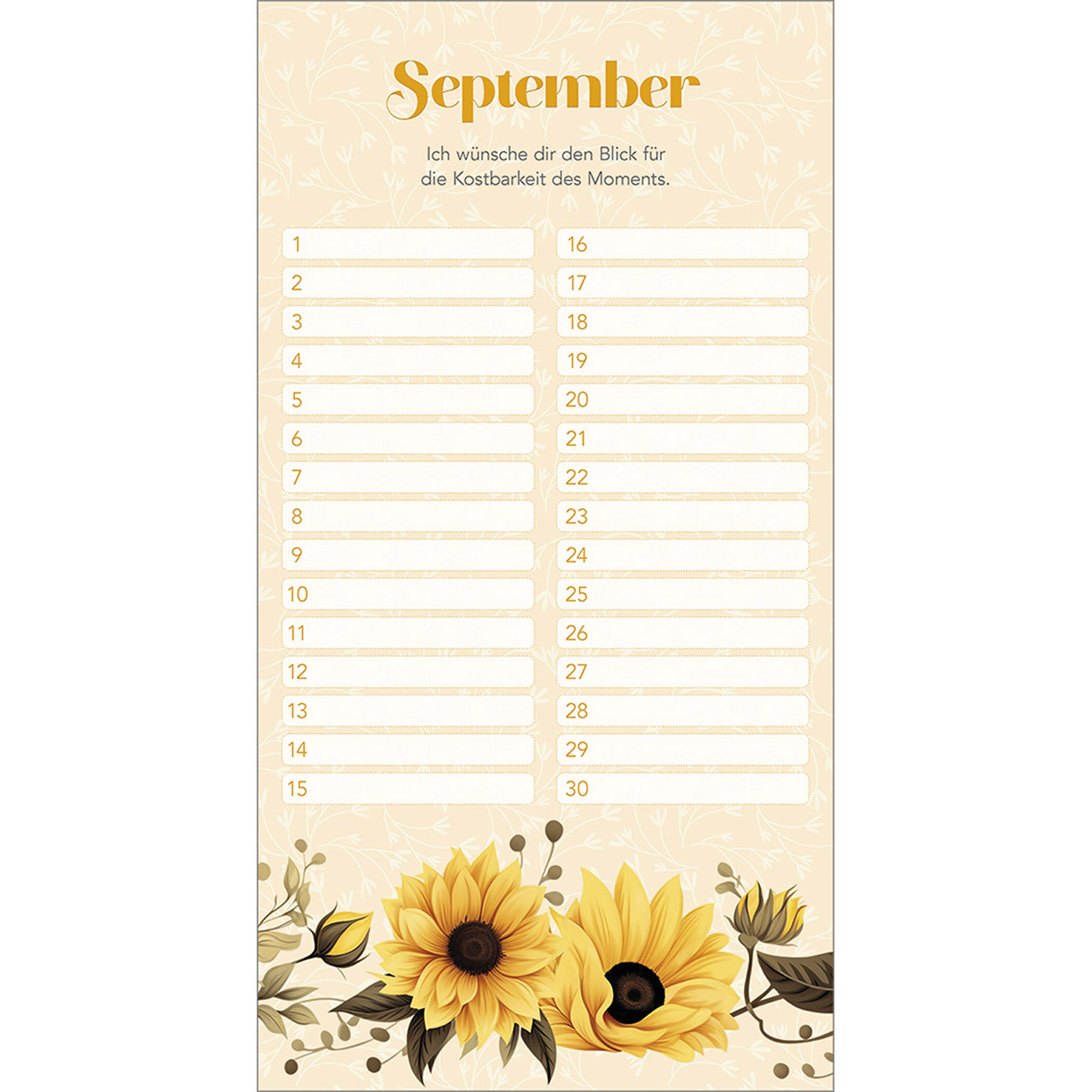 Immerwährender Kalender - Dankbar für dich - Aquarell Blumen