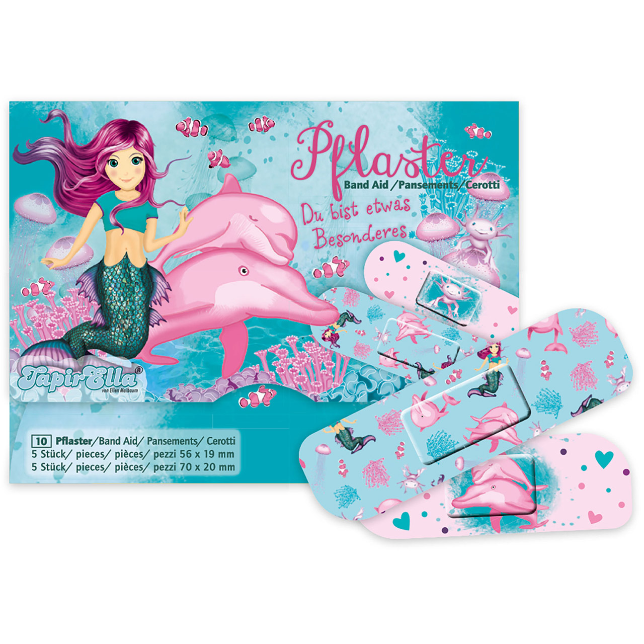 Pflaster - Du bist etwas Besonderes - Meerjungfrau Delfine Fische