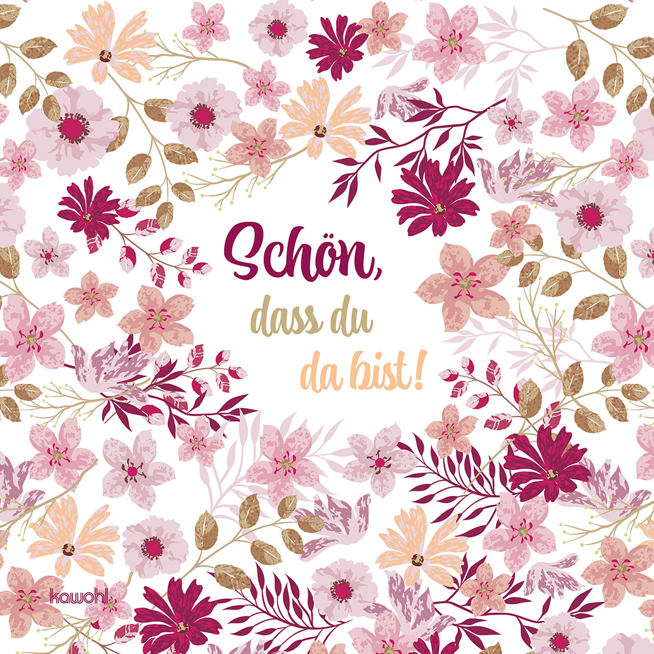 Servietten - Servietten: Sei gesegnet jeden Tag! - Blumen Grafik
