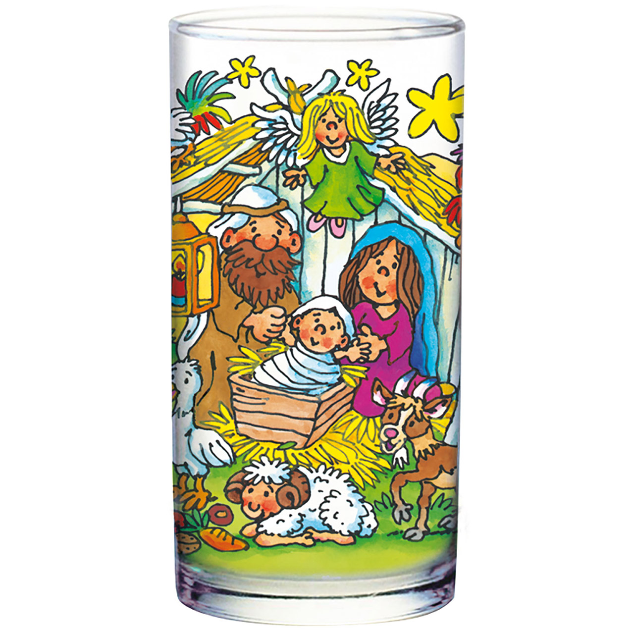 Trinkglas - Weihnachtsfreude wünsche ich Dir - Weihnachtskrippe - Krippe