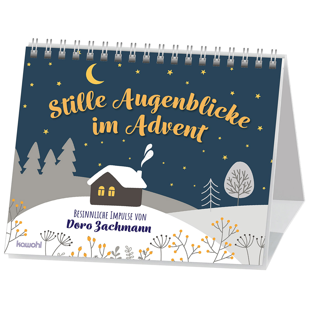 Stille Augenblicke im Advent Adventskalender - Stille Augenblicke im Advent - Schnee Haus Tannen Mond Sterne