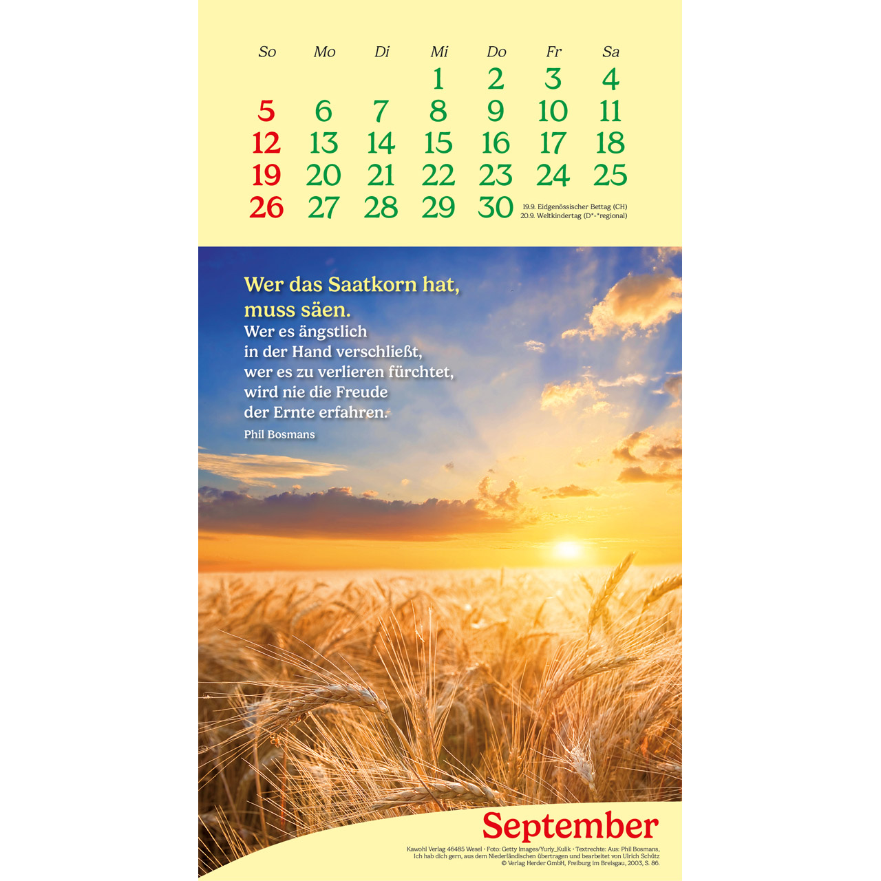 Wandkalender - Vitamine fürs Herz 2027