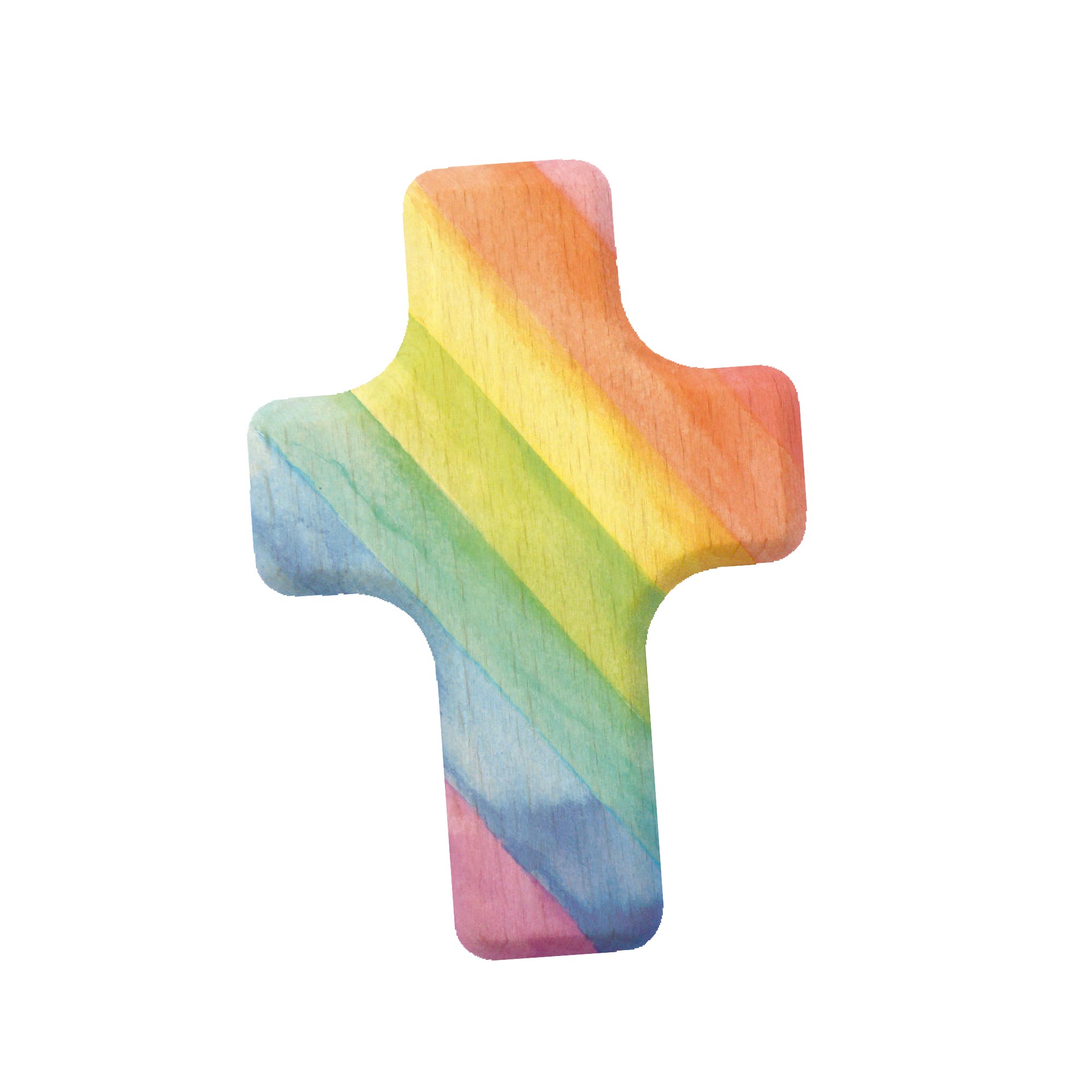 Handschmeichler Holzkreuz regenbogenfarben
