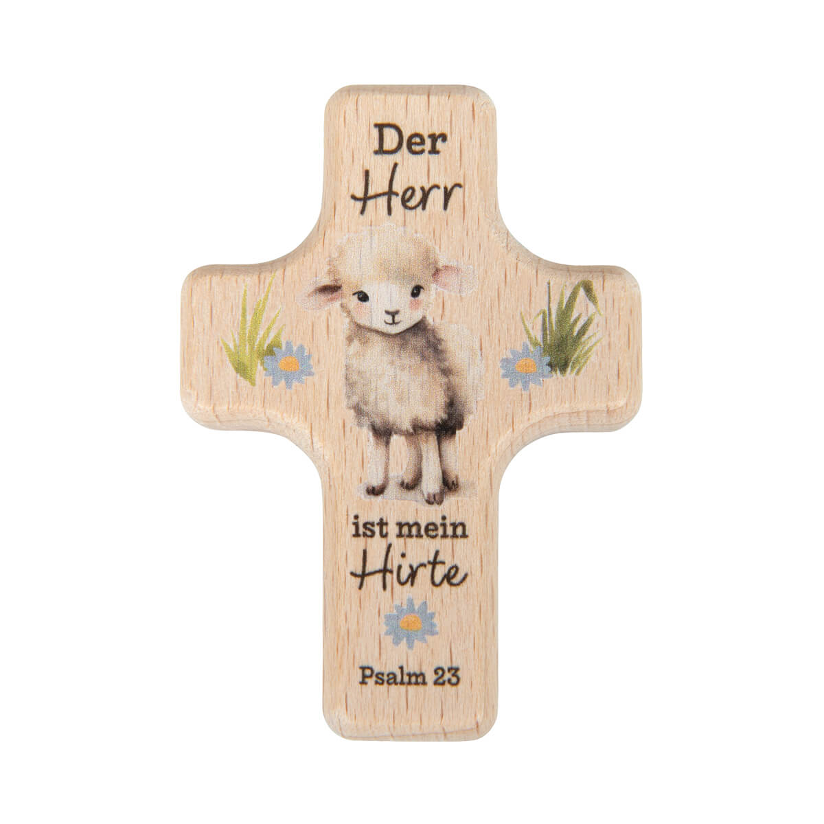 Handschmeichler - Handschmeichler Kreuz 'Schäfchen' - Holzkreuz Säckchen Karte Schafe