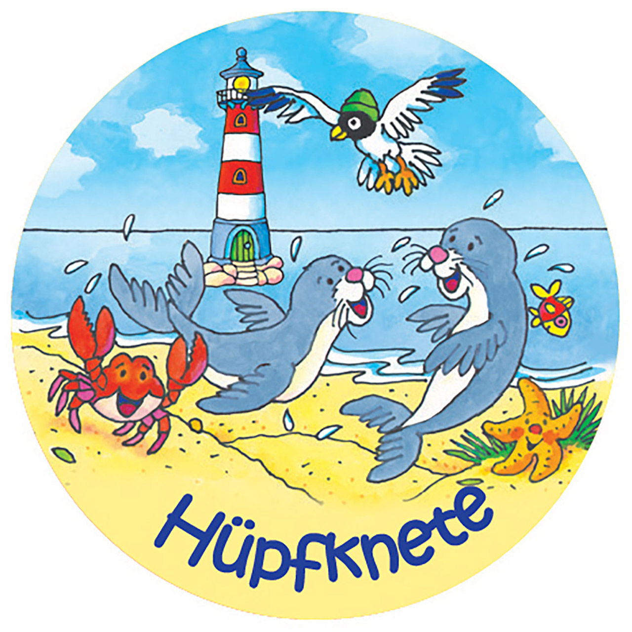 Hüpfknete - Am Meer - Meer Leuchtturm Strand Krebs Robben Möven Seestern Fische