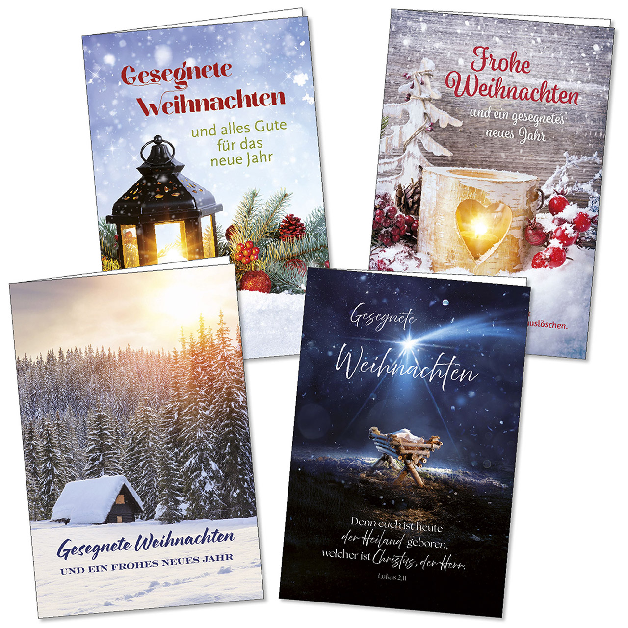 Weihnachts-Faltkartenserie (4 x 1 Faltkarte)