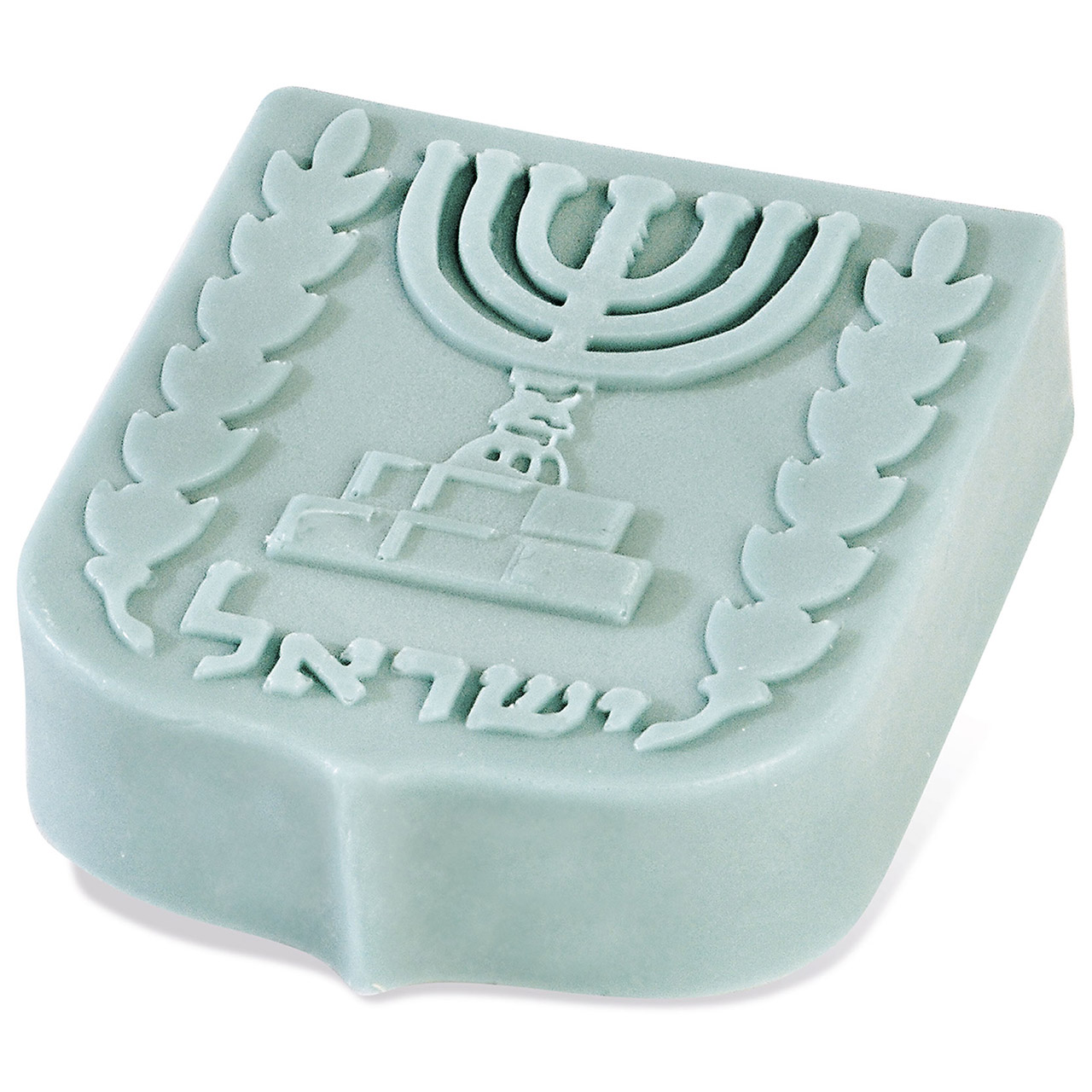 Seife - fest - Seife Israel hellblau - Menora Olivenzweig