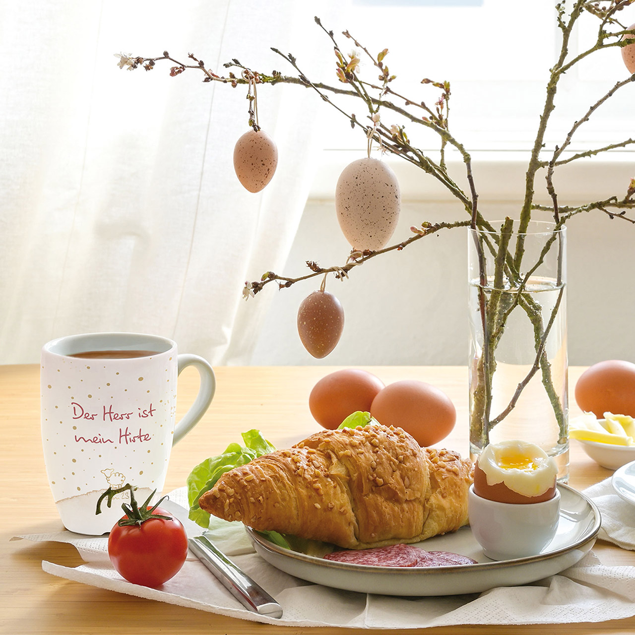 Tasse - Der Herr ist mein Hirte - Lamm Schaf Schäfchen Punkte Grafik