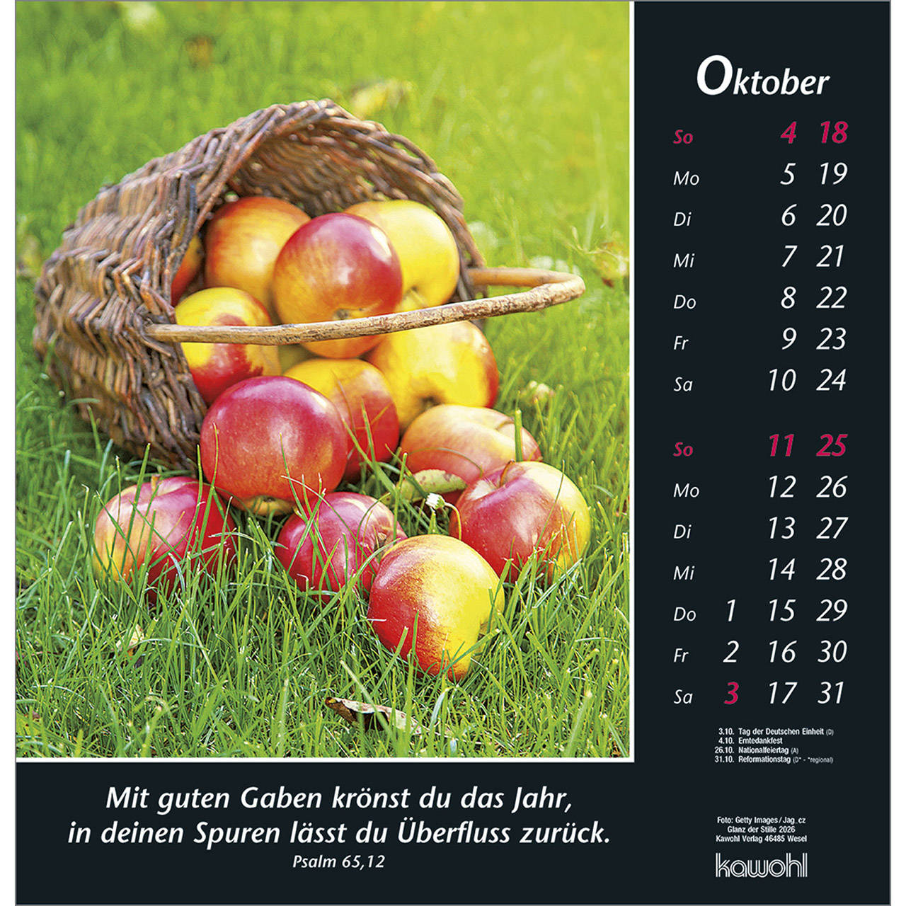 Wandkalender - Glanz der Stille 2026