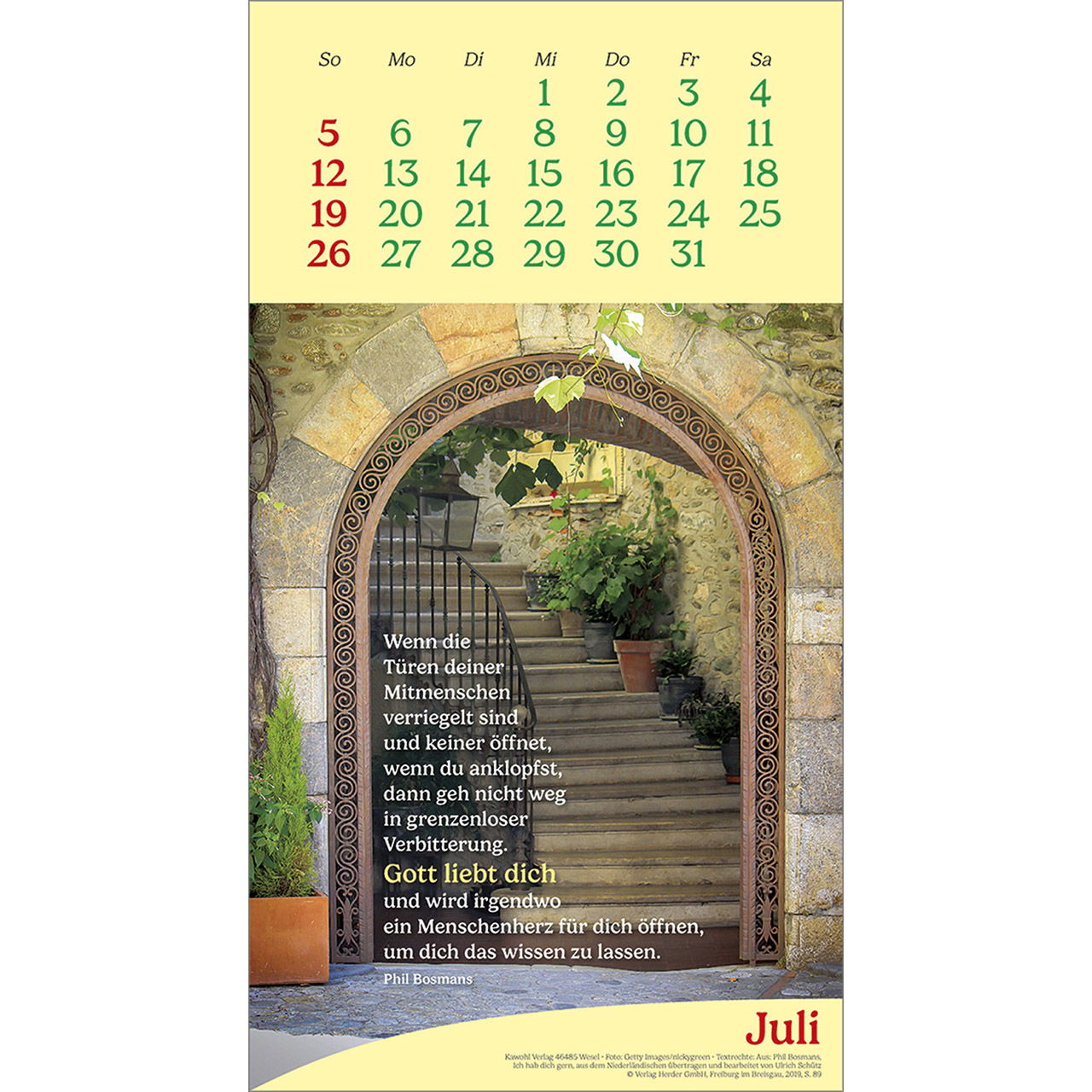 Wandkalender - Vitamine fürs Herz 2026