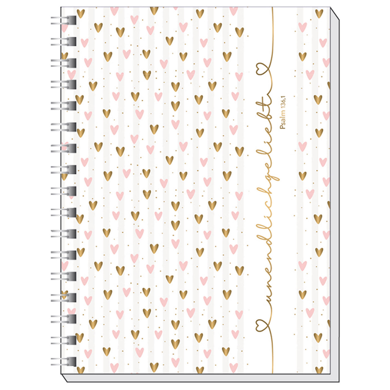 Notizbuch - unendlich geliebt - Herzen Streifen