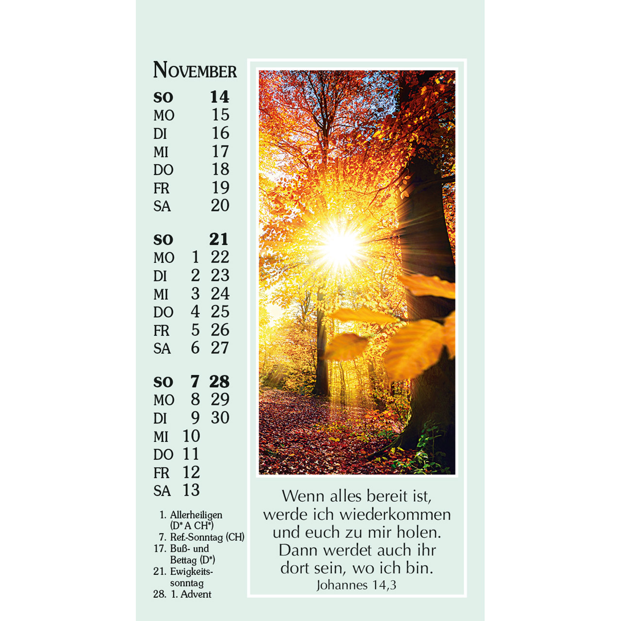 Aufstellkalender - Sonne des Lebens 2027