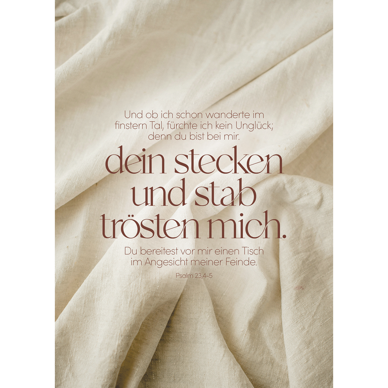 Postkarten - Und ob ich schon wanderte im finstern Tal - Leinentuch