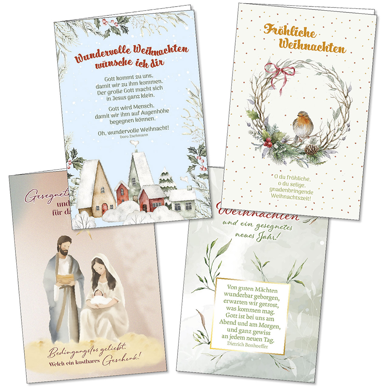 Weihnachts-Faltkartenserie (1 x 4 Faltkarten)