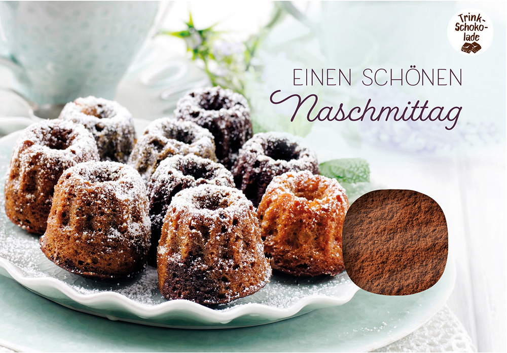 Lebensmittel-Karte - Schokokarte 'Einen schönen Naschmittag' - Karte Kakau Kuchen Teller