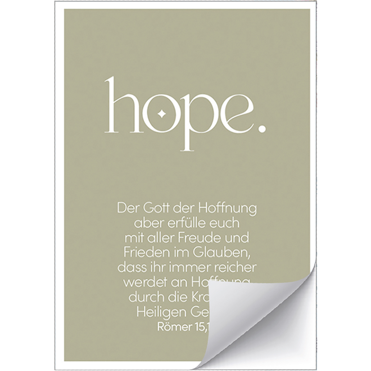 Postkarten mit Aufklebern - faith. hope. love.