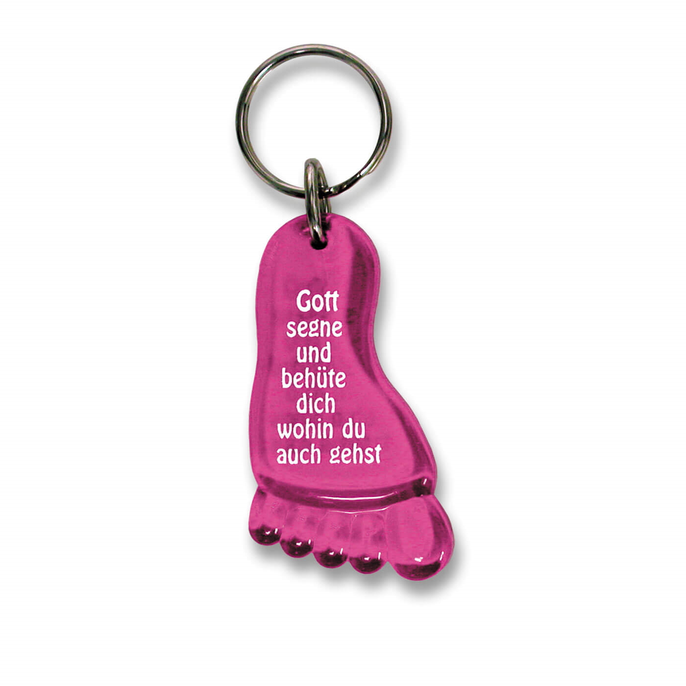 Schlüsselanhänger 'Fuß' pink