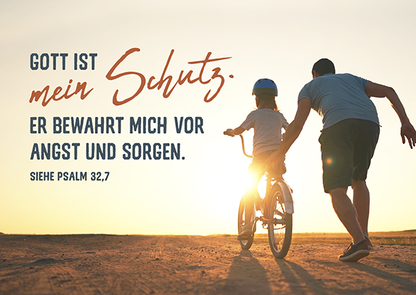Postkarte - Postkarte 'Gott ist mein Schutz. Er bewahrt mich vor Angst und Sorgen. Siehe Psa