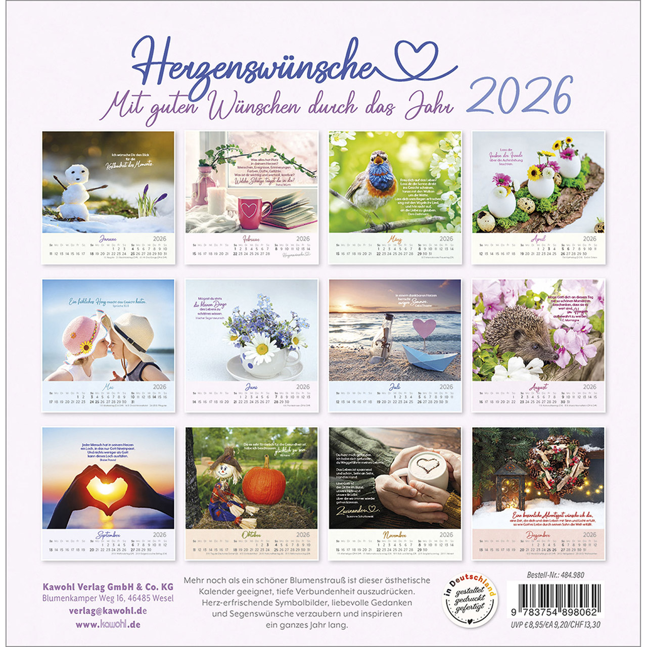 Postkartenkalender - Herzenswünsche 2026