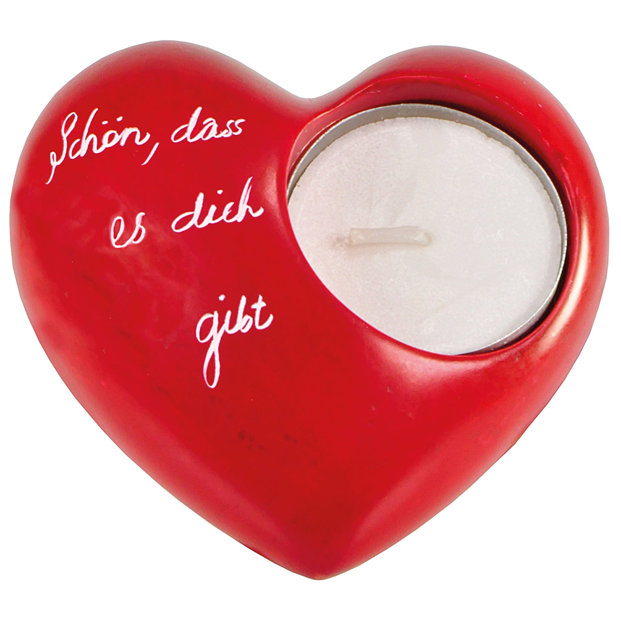 Kerzen-Zubehör - Teelichthalter Herz - Herz rot