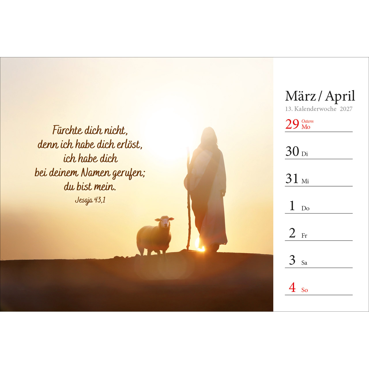 Aufstellkalender - In deine Hand stell ich den Tag 2027
