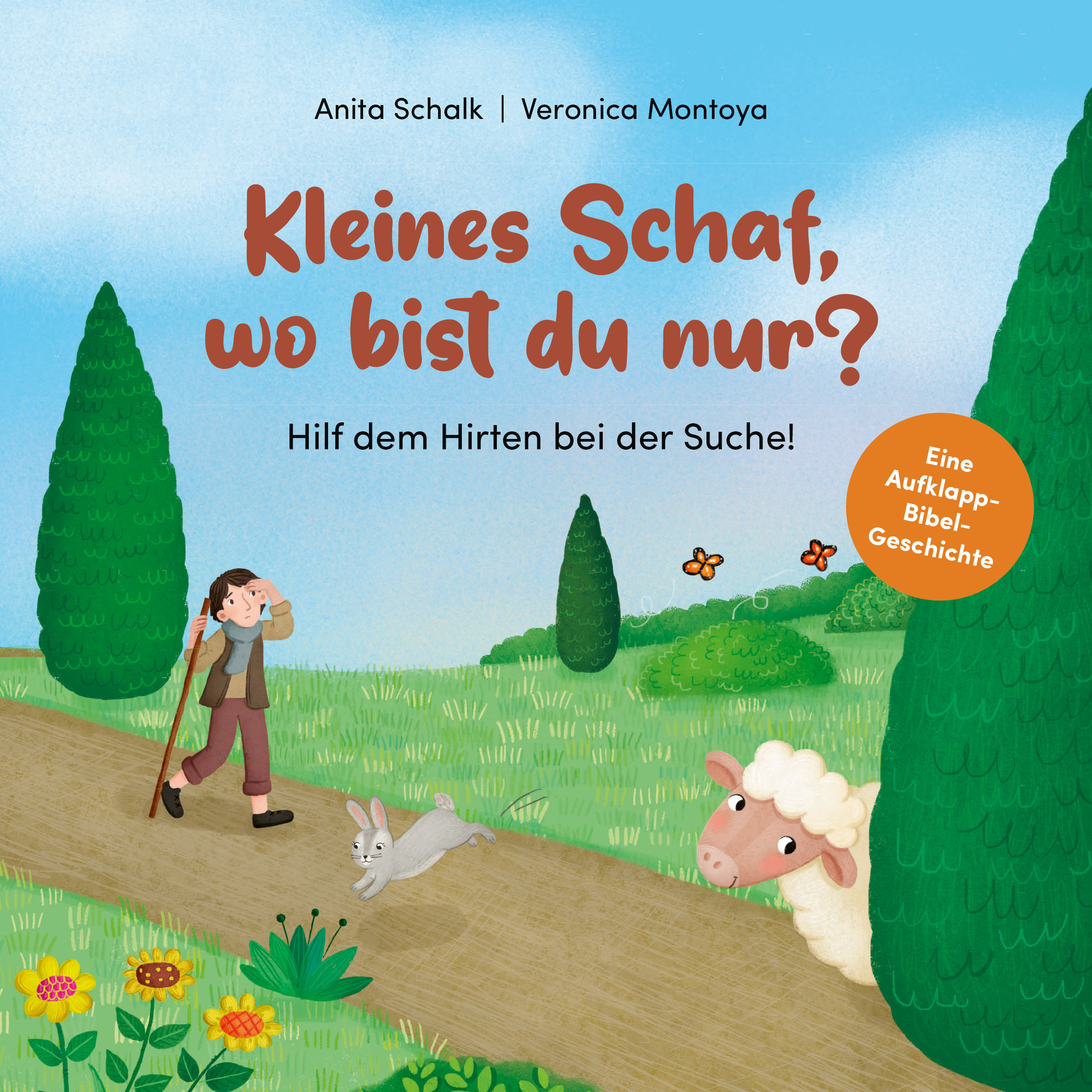 Buch - Kleines Schaf, wo bist du nur? - Hilf dem Hirten bei der Suche! - Mann Hase Schaf Wald