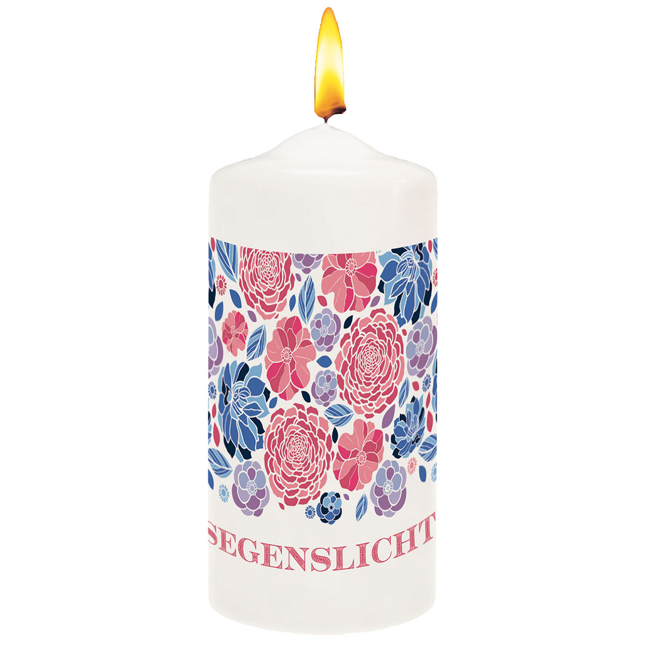 Segenslicht Kerze - Segenslicht - grafische Blumen