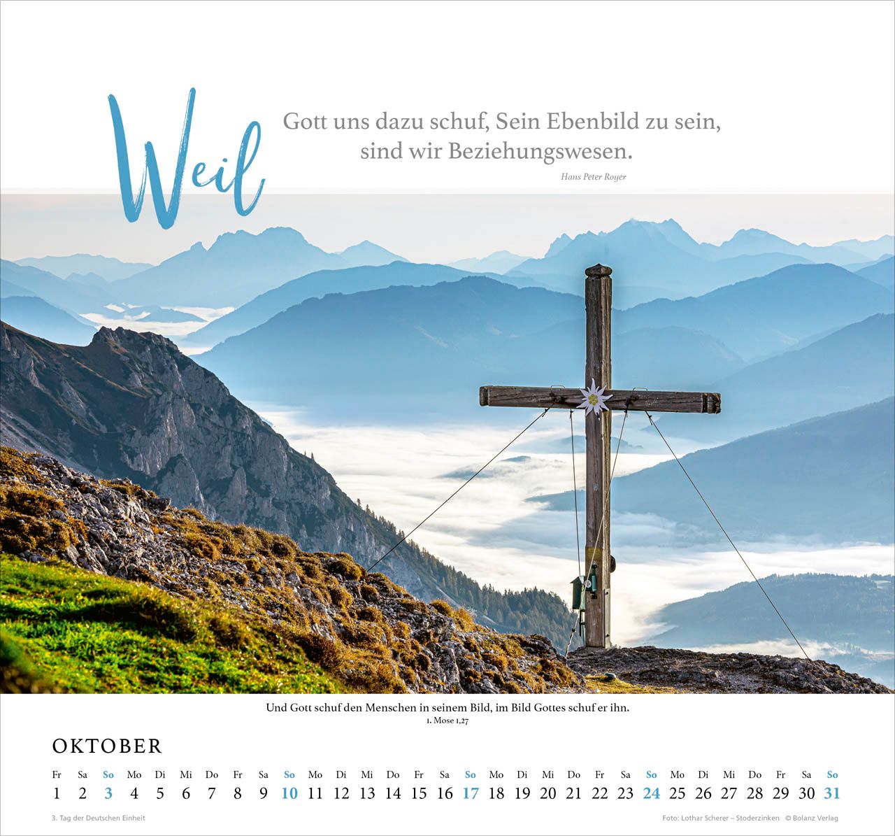 Wandkalender - Fels meiner Stärke 2027 Wandkalender