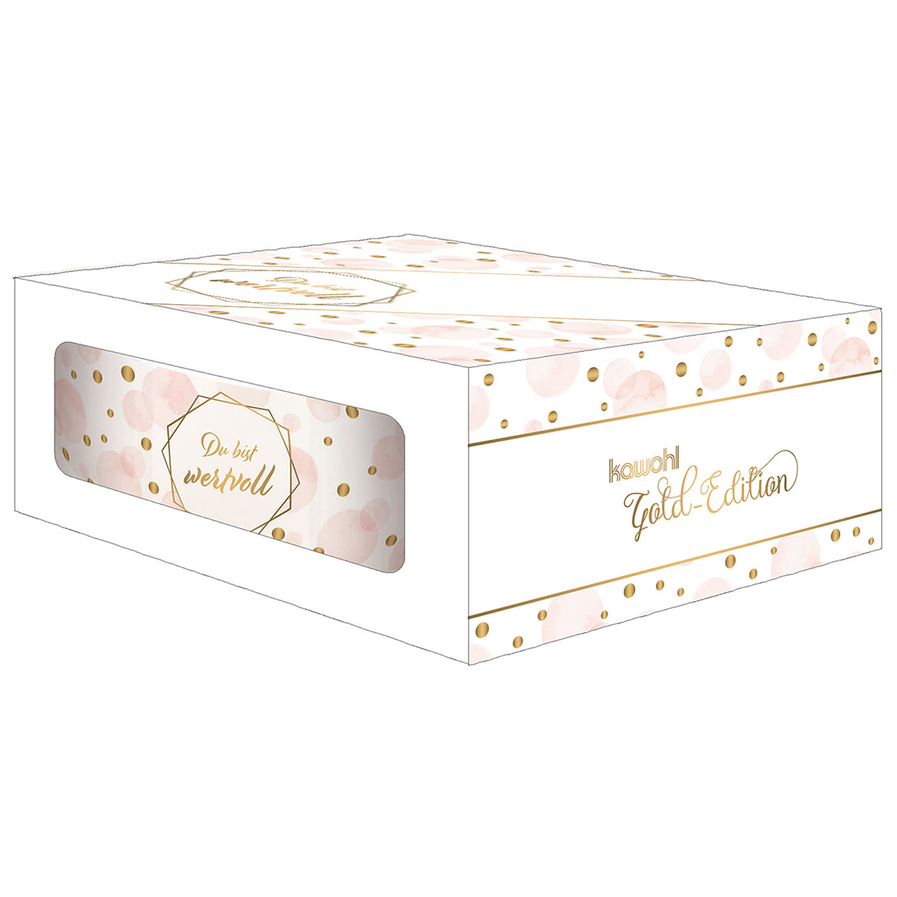 Müslischale - Du bist wertvoll - goldene Punkte und rosa Blasen