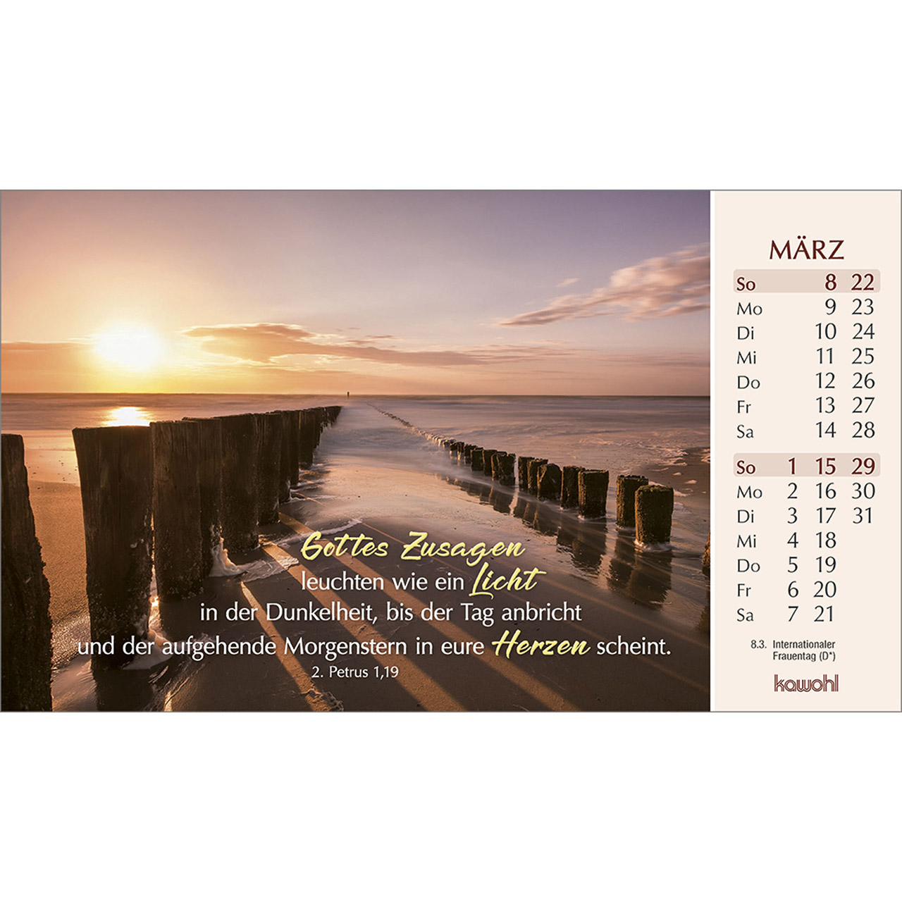 Postkartenkalender - Heute und morgen bin ich geborgen 2026