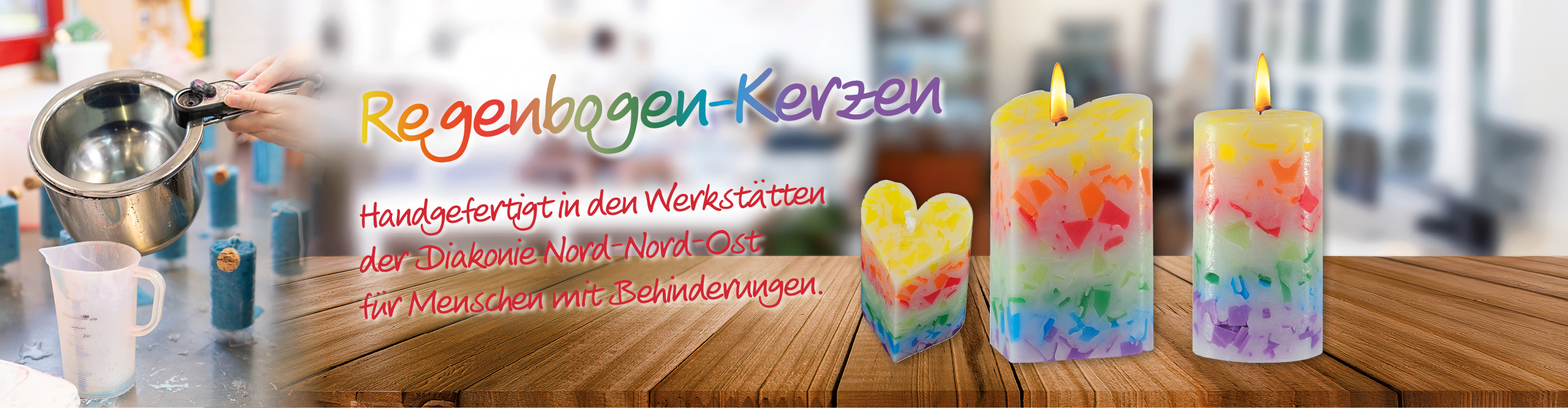 Regenbogen-Kerzen