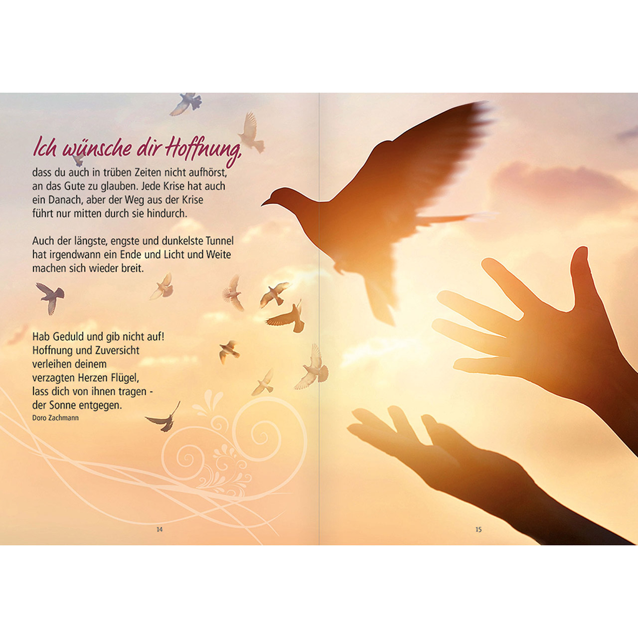 Grußheft - Gute Gedanken mögen dich trösten - Zaun Rosen