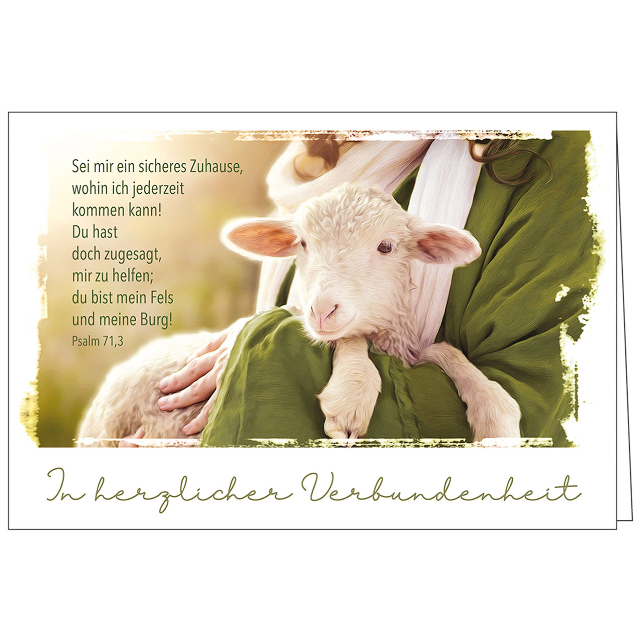 In herzlicher Verbundenheit Faltkarte - In herzlicher Verbundenheit - Lamm Arm