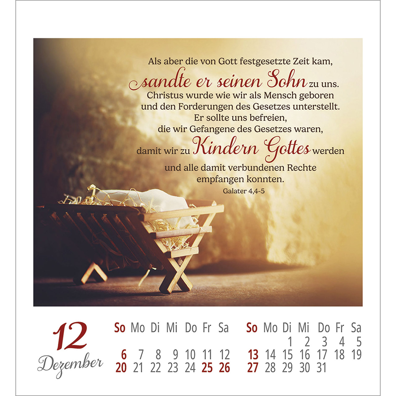 Aufkleberkalender - Lieblingsworte umgeben dich 2026