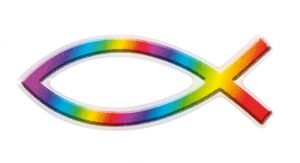 Aufkleber - Aufkleber 'Fisch' regenbogenfarben